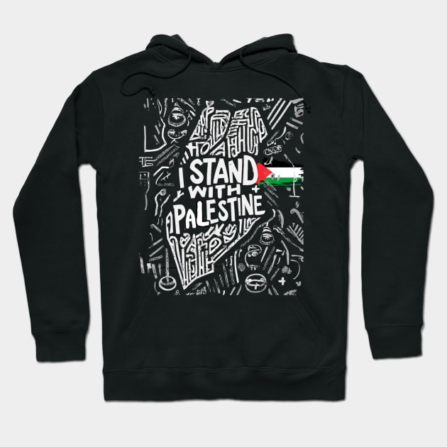 I Stand With Palestine Quote A Free Palestine Hoodie by Mitsue Kersting